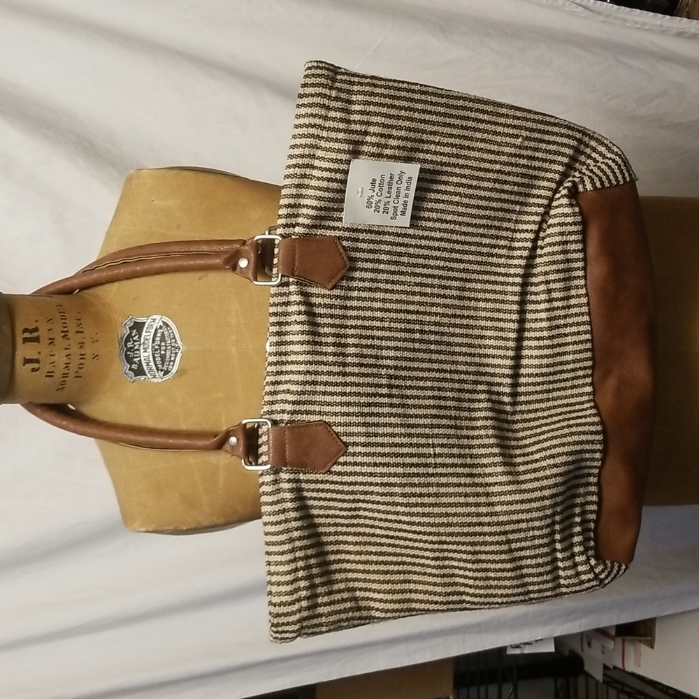 Jute and Cotton Shoulder Bag